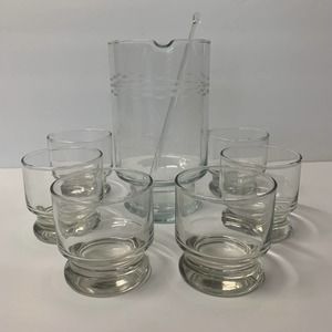 Princess House 8 Piece Crystal Cocktail Beverage Set 1980's Heritage Collection